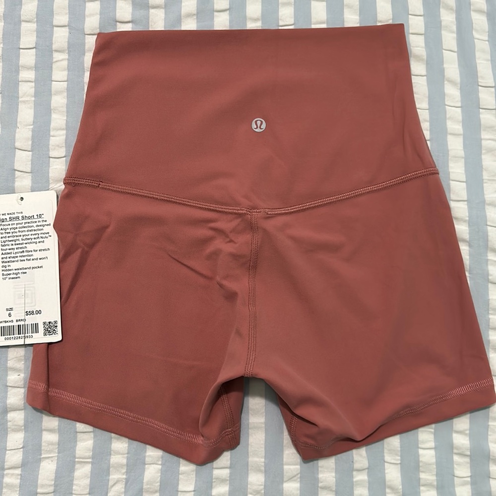Lululemon 4” align shorts rose pink SHR size 6